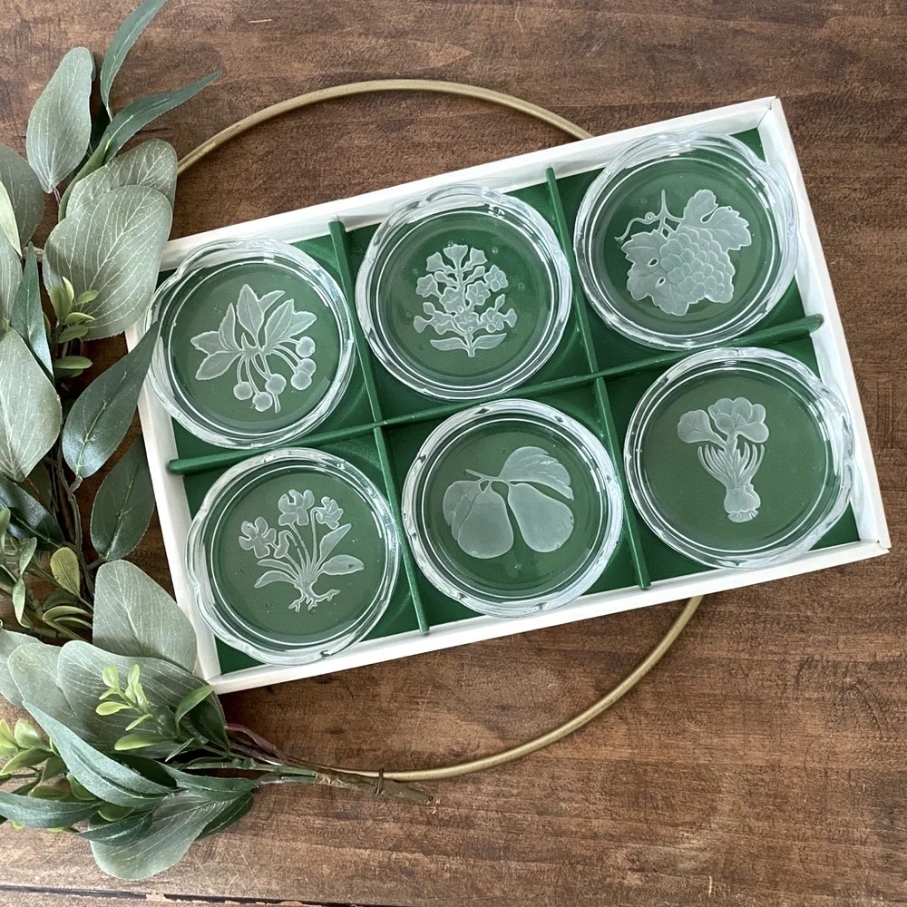 Vintage Byron Hirota Glass Co. Set of 6 Coasters